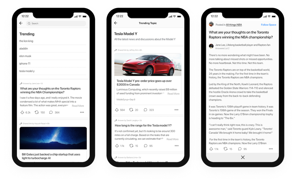 Picture of Quora Explore page